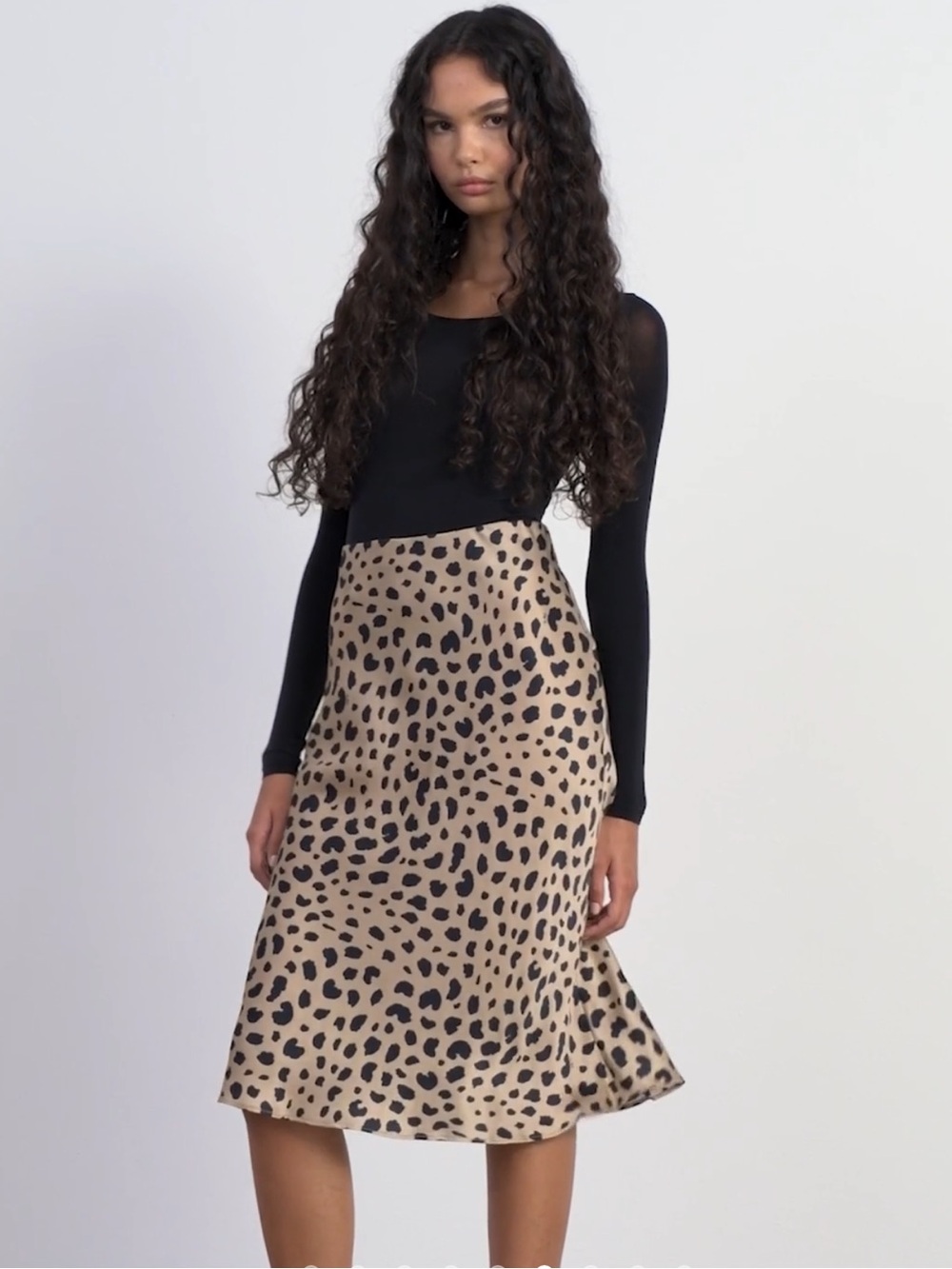 Réalisation Par The Naomi Skirt Wild Things Cheetah Animal Print 100% Silk XL